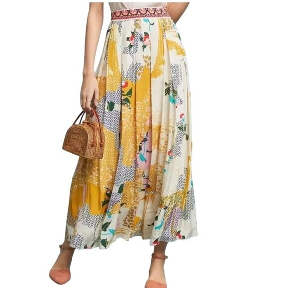 Anthropologie Bhanuni by Jyoti Skirt Womens XS Mischa Maxi Boho Printed Rayon - Picture 10 of 16